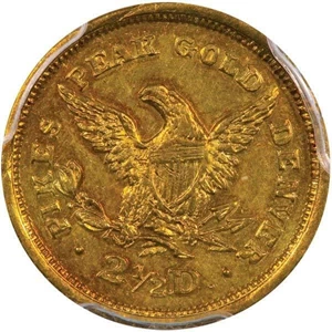 image for: $2.5 1860 CLARK GRUBER PCGS MS61
