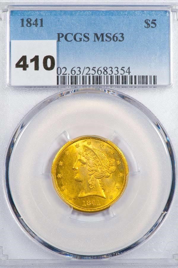 image for: $5 1841  PCGS MS63