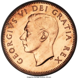 image for: George VI Specimen Cent 1948 SP65 Red PCGS