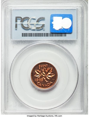 image for: George VI Specimen Cent 1948 SP65 Red PCGS
