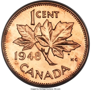 image for: George VI Specimen Cent 1948 SP65 Red PCGS