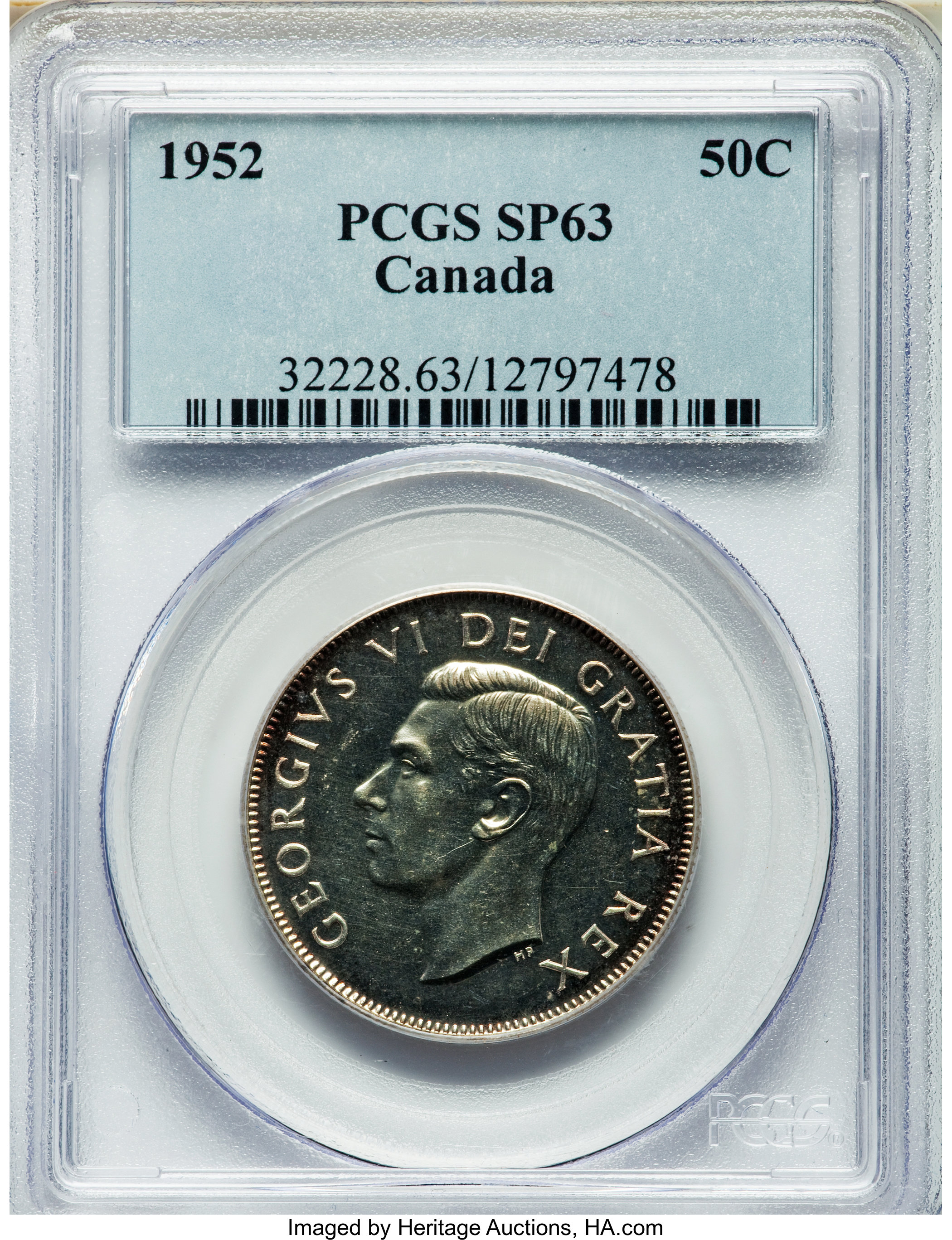 image for: George VI Specimen 50 Cents 1952 SP63 PCGS