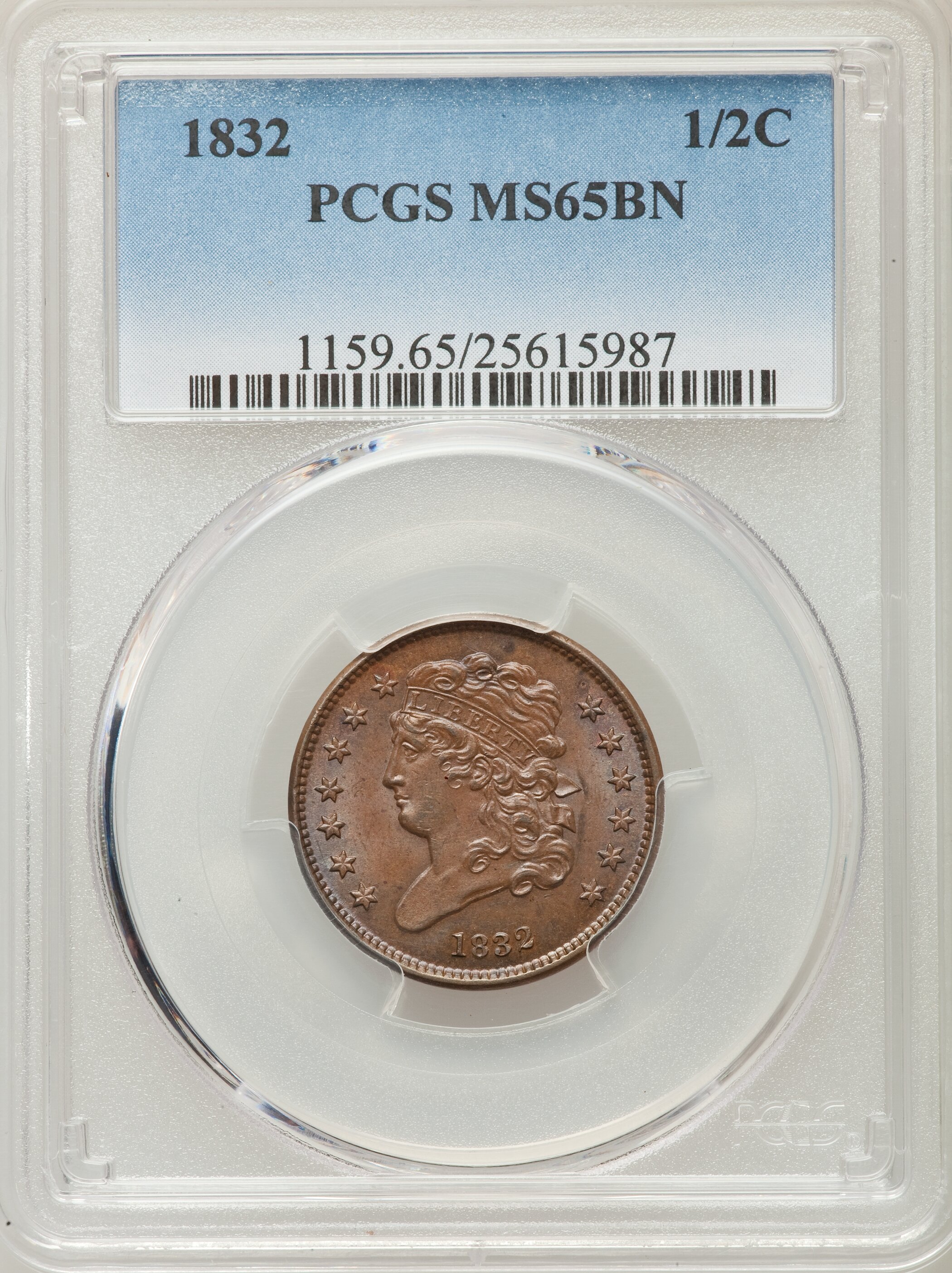 1832 1/2c C-2 MS BN MS62 BN thumbnail 18