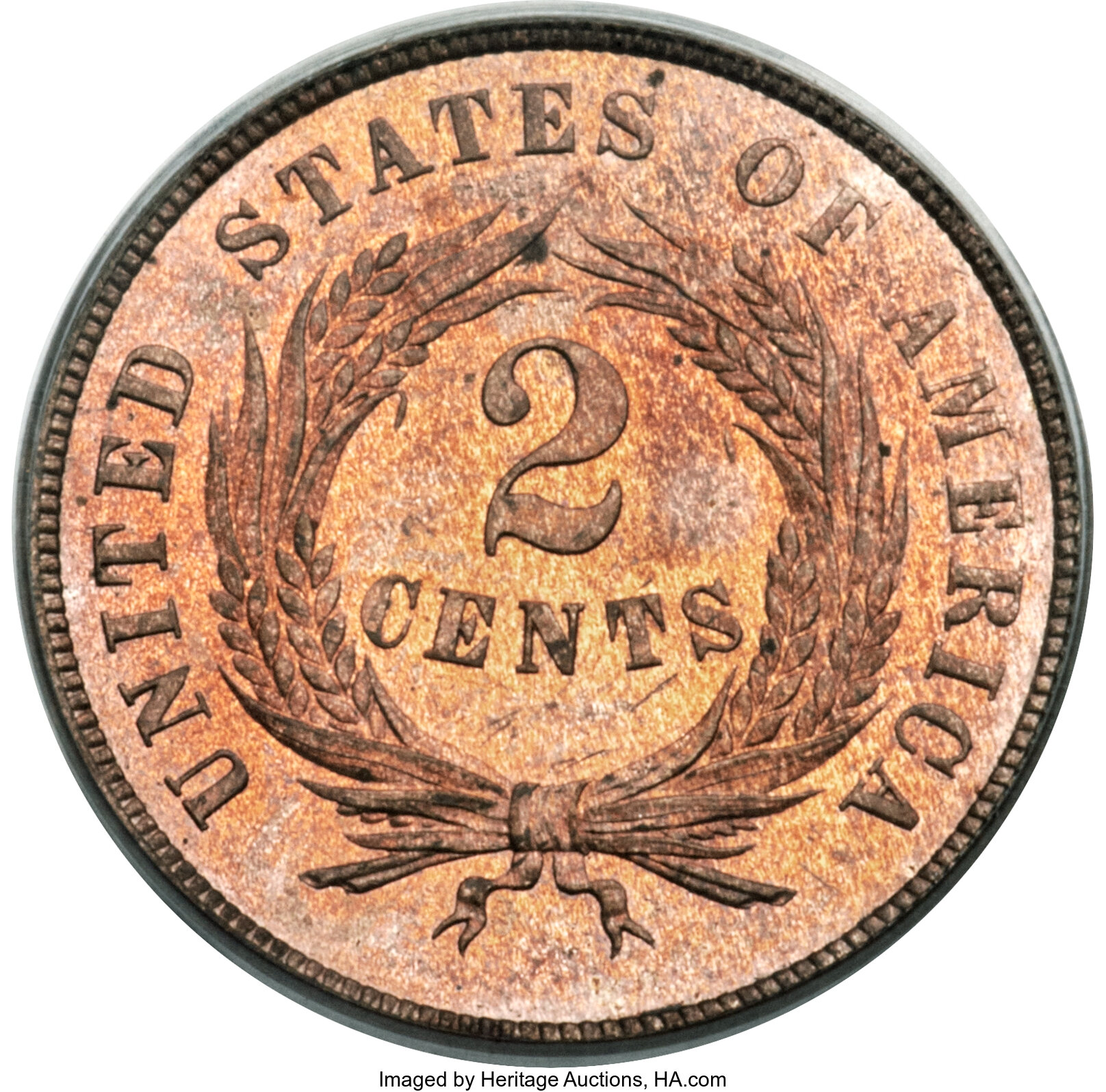 image for: 1864 2C Large Motto PR64 Red PCGS....