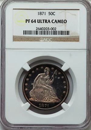 image for: 1871 50C PR64 Ultra Cameo NGC....