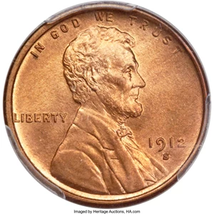 image for: 1912-S 1C MS66 Red PCGS....