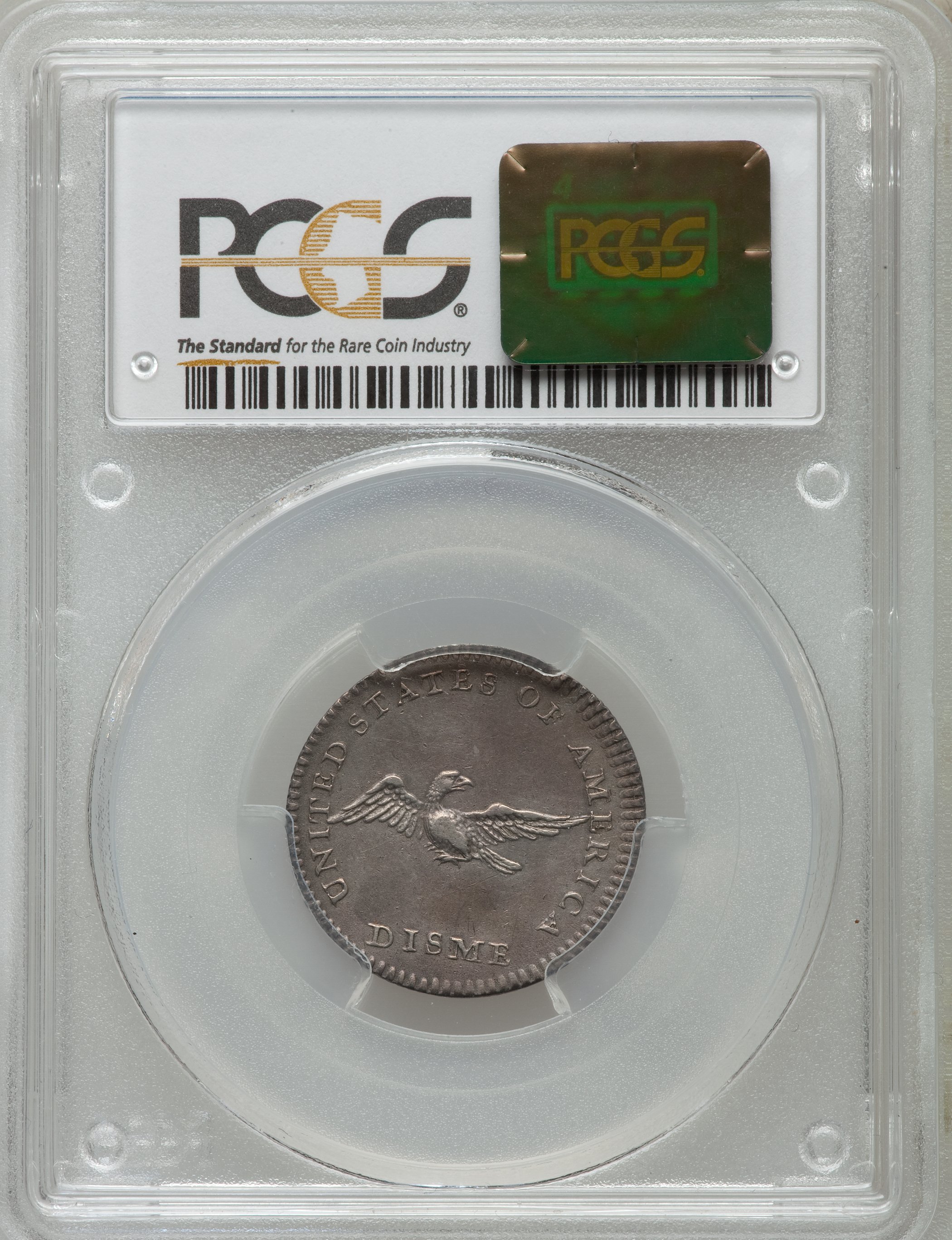 image for: 1792 P10C Disme, Judd-9, Pollock-10, R.8, AU50 PCGS Secure....