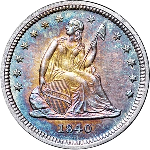 image for: 1840 25C MS66 ★ NGC. Briggs 1-A....