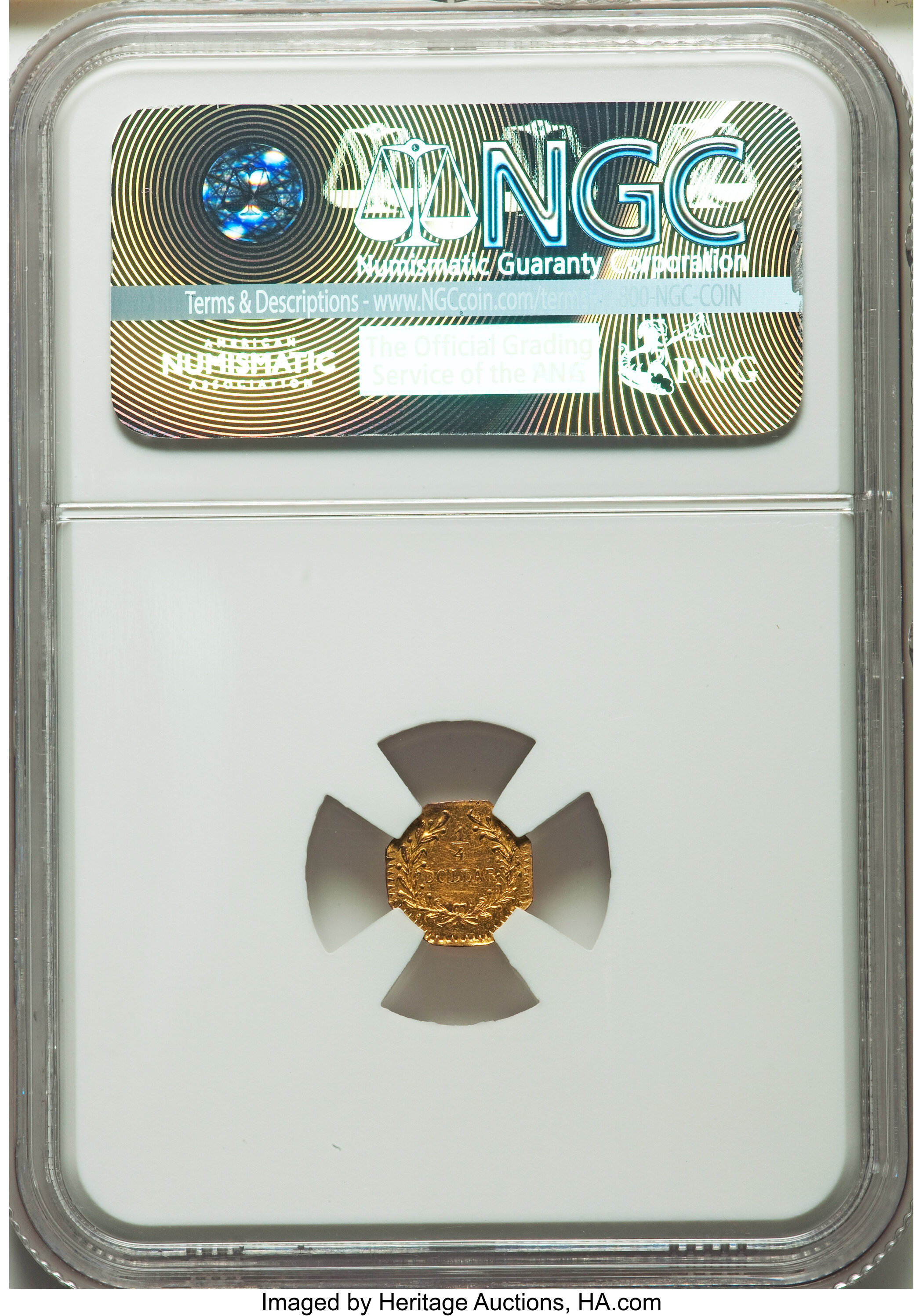 image for: 1868 25C Indian Octagonal 25 Cents, BG-799S, Low R.8, MS61 Prooflike NGC. NGC Census: (0/0). PCGS Population (0/5)....