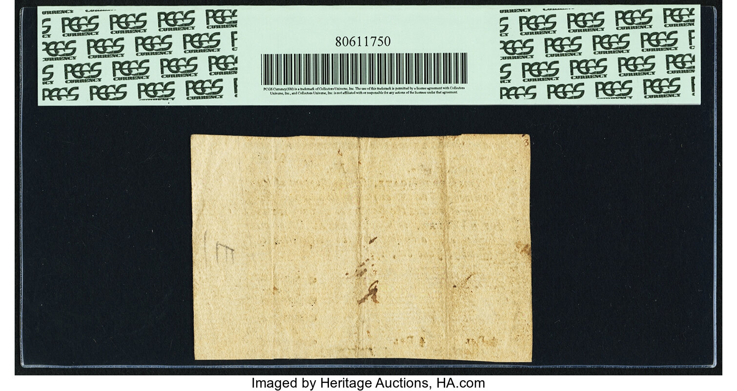 image for: Georgia June 8, 1777 $4/5 Fr. GA-102. PCGS Extremely Fine 40PPQ....
