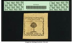 image for: Massachusetts October 16, 1778 2 Shillings Fr. MA-262. PCGS Choice About New 58PPQ....