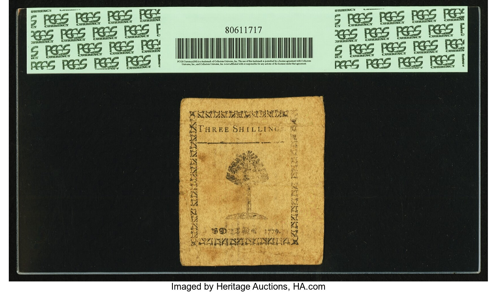 image for: Massachusetts 1779 3 Shillings Fr. MA-270. PCGS Very Fine 25....