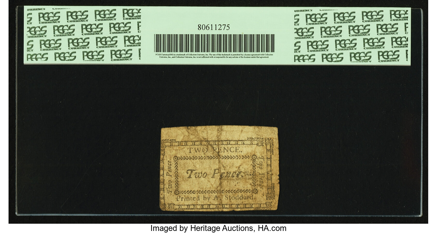 image for: (Hudson, New York) - Corporation of the City of Hudson Oct. 26, 1790 2 Pence Newman page 303, Fr. NY-251, Harris H2. PCGS Fine...