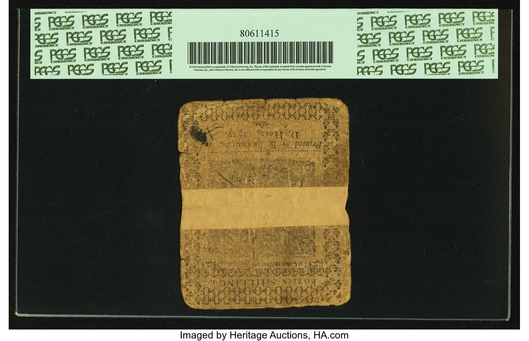 image for: Pennsylvania March 10, 1757 15 Shillings Fr. PA-83. PCGS Very Good 8 Apparent....