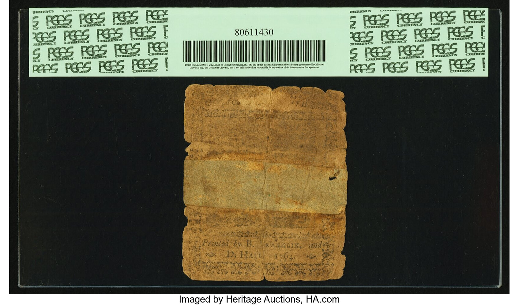 image for: Pennsylvania June 18, 1764 1 Shilling Fr. PA-119. PCGS Good 6 Apparent....