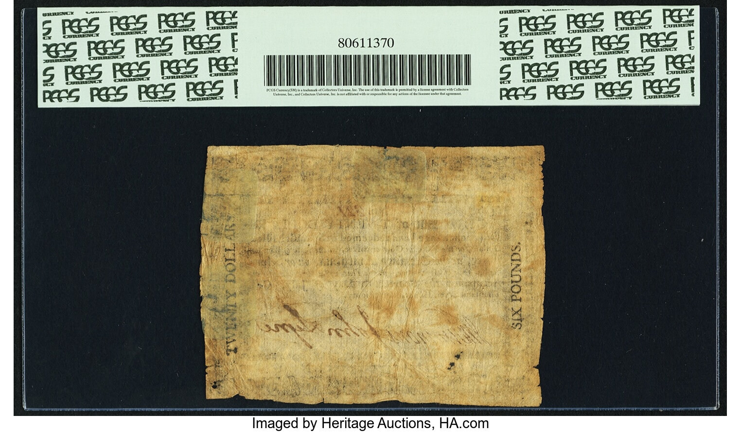 image for: Virginia July 14, 1780 $20 Fr. VA-184. PCGS Very Fine 20 Apparent....