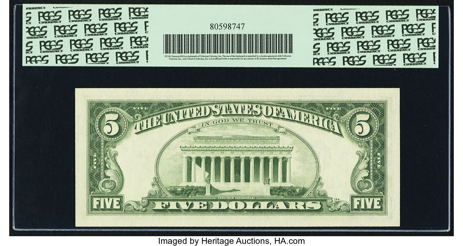 image for: Fr. 1971-H $5 1969B Federal Reserve Note. PCGS Gem New 66PPQ....