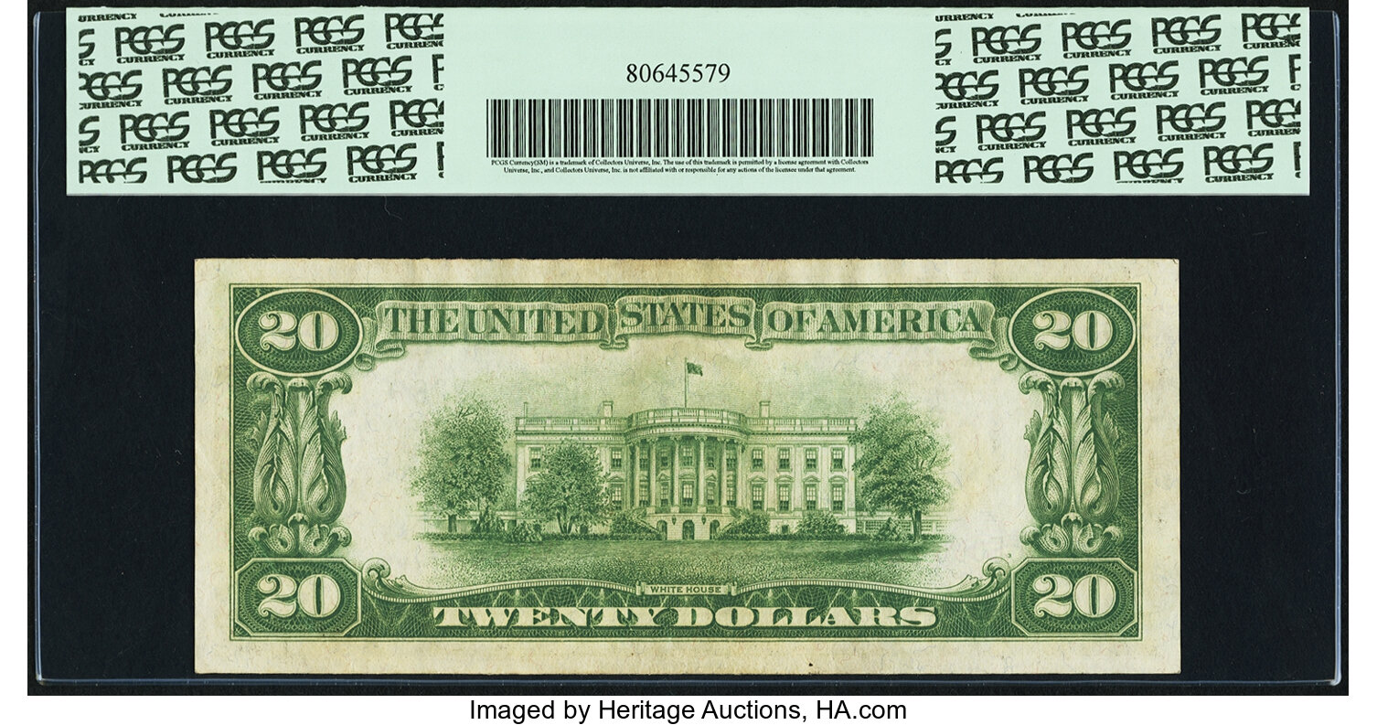 image for: Fr. 2050-F* $20 1928 Federal Reserve Note. PCGS About New 53....
