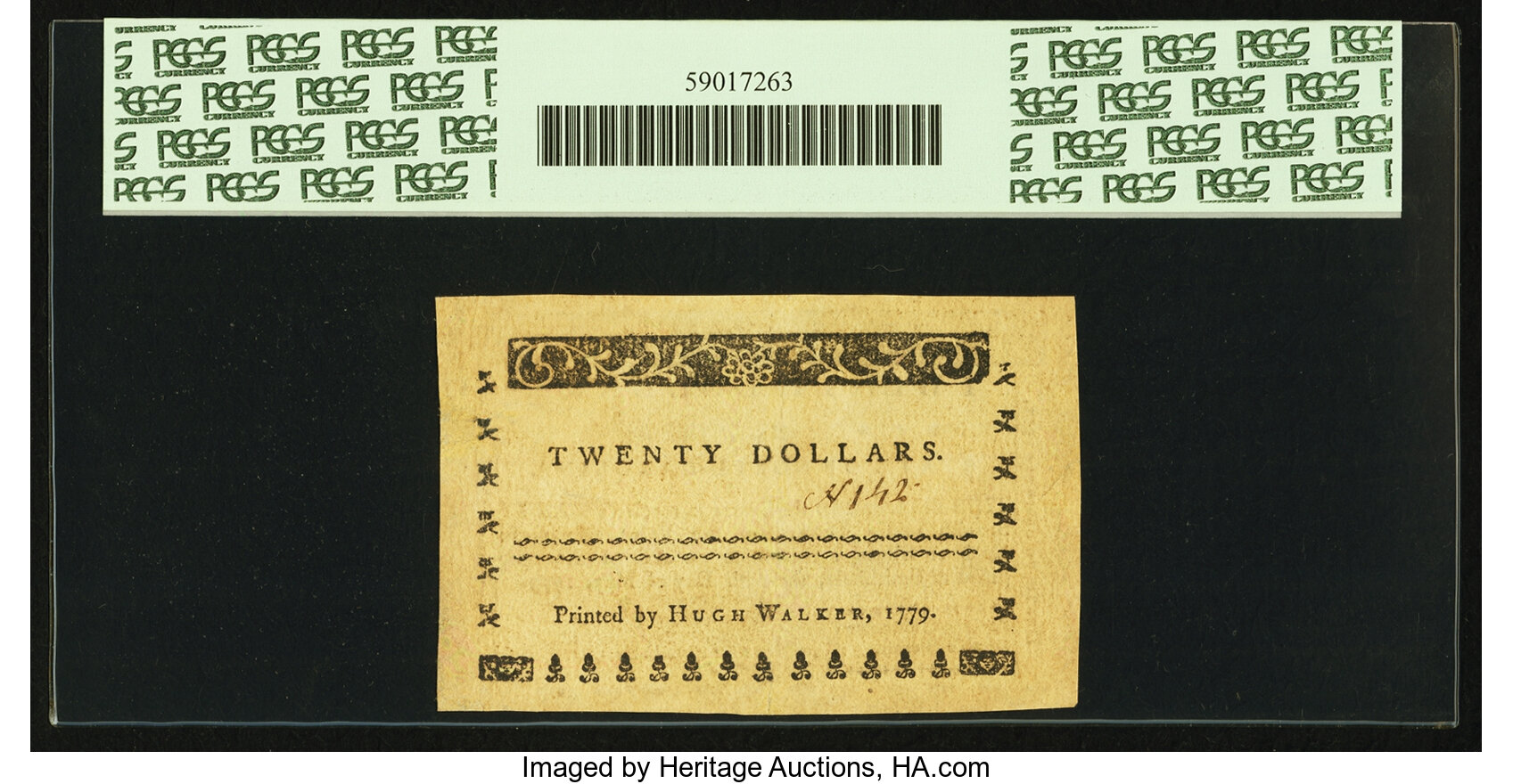 image for: North Carolina May 15, 1779 $20 Peace on Honorable Terms PCGS Apparent Extremely Fine 45....