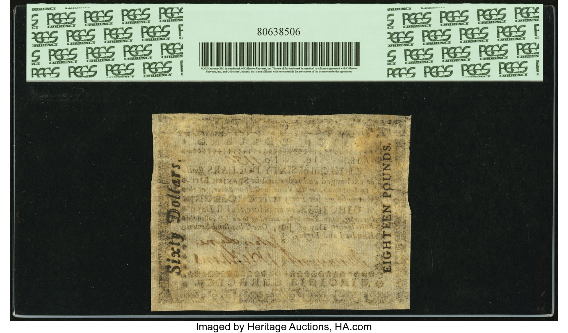 image for: Virginia July 14, 1780 $60 PCGS Apparent Very Fine 25....