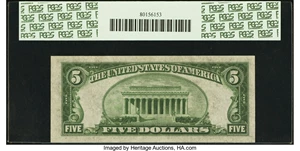 image for: Fr. 1957-L* $5 1934A Federal Reserve Note. PCGS Choice About New 58....