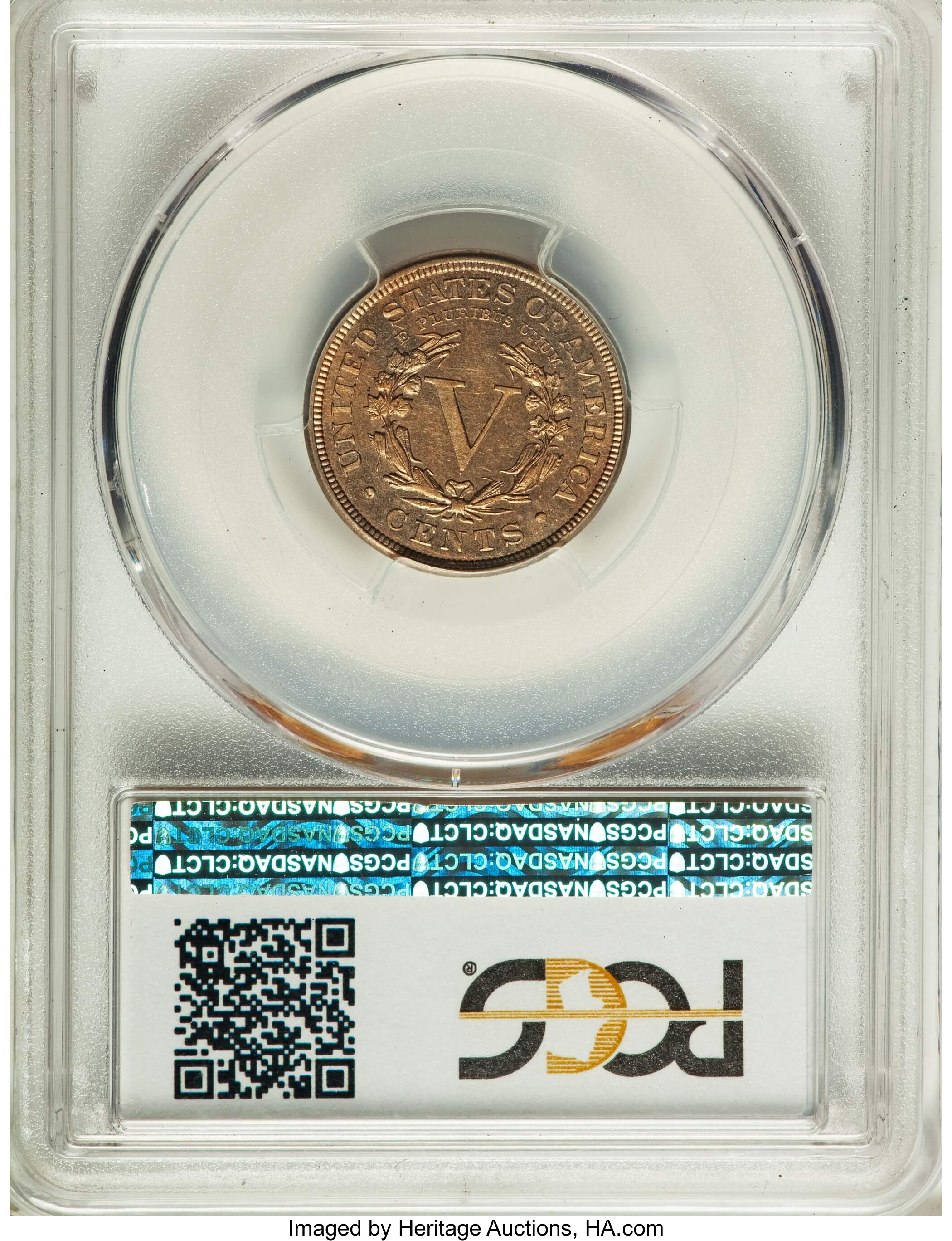 1886 5c AU55 thumbnail 2