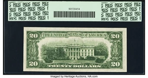 image for: Fr. 2058-K $20 1934D Wide Federal Reserve Note. PCGS Very Choice New 64....
