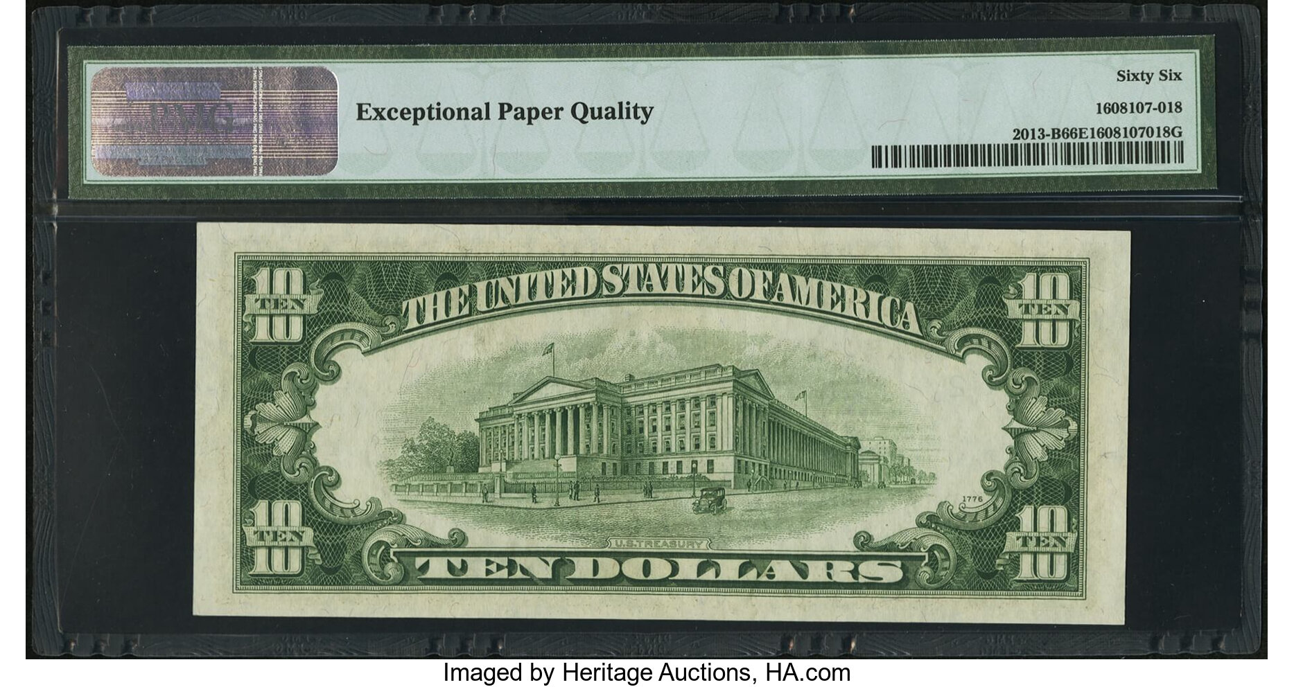 image for: Fr. 2013-B $10 1950C Federal Reserve Note. PMG Gem Uncirculated 66 EPQ....