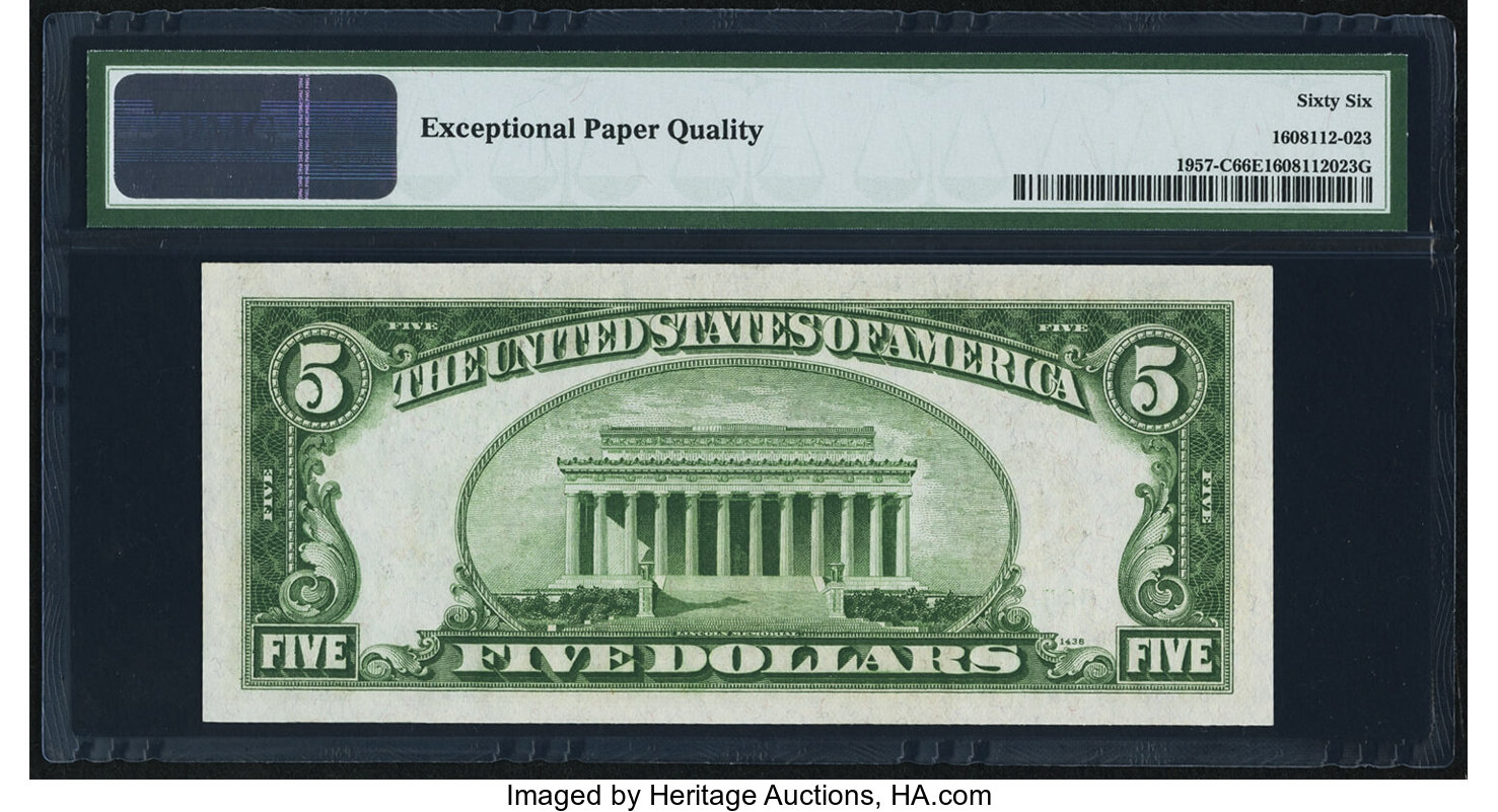 image for: Fr. 1957-C $5 1934A Federal Reserve Note. PMG Gem Uncirculated 66 EPQ....