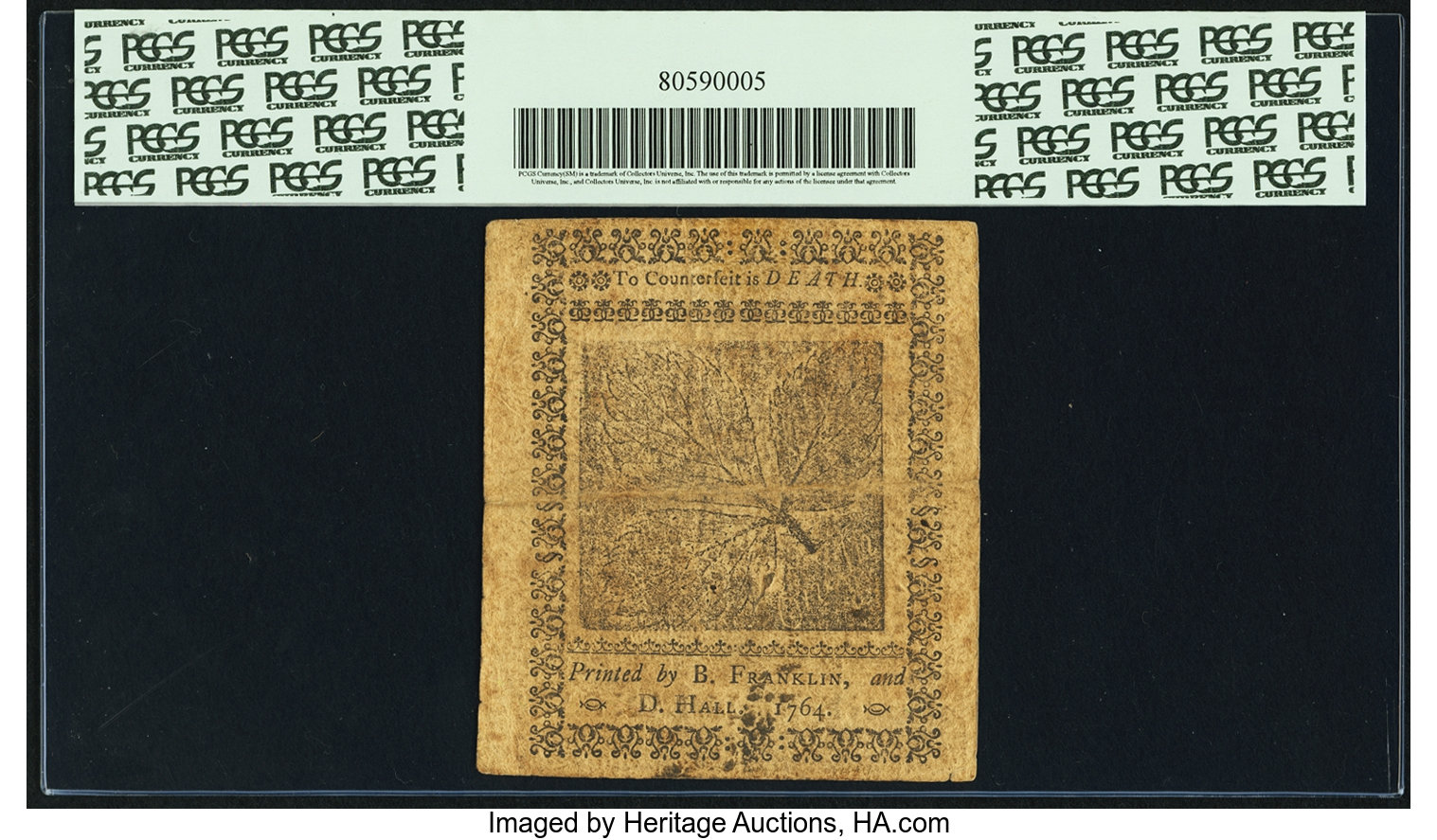image for: Pennsylvania June 18, 1764 1s PCGS Apparent Very Fine 30....