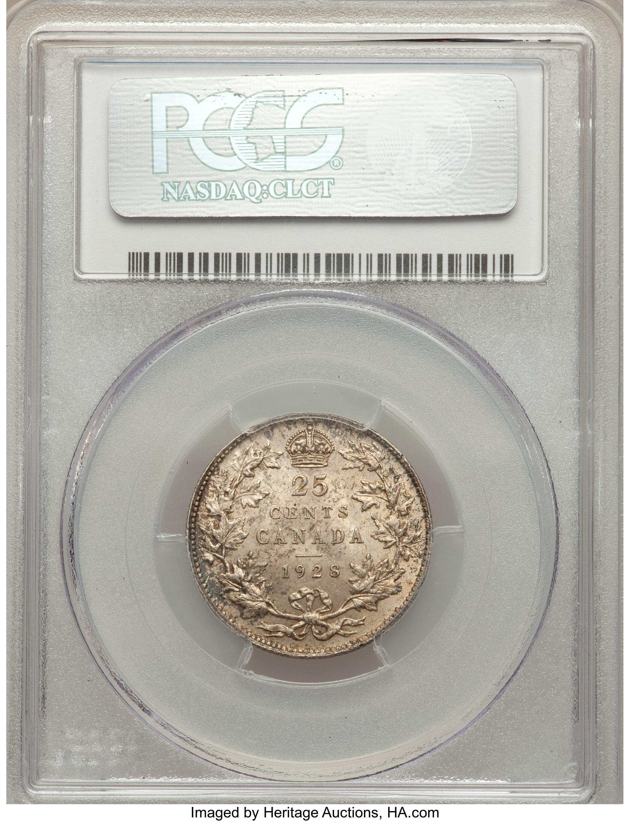 image for: George V 25 Cents 1928 MS63 PCGS