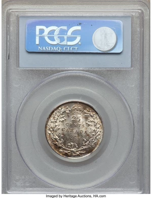 image for: George V 25 Cents 1921 MS62 PCGS