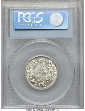 image for: George V 25 Cents 1935 MS62 PCGS