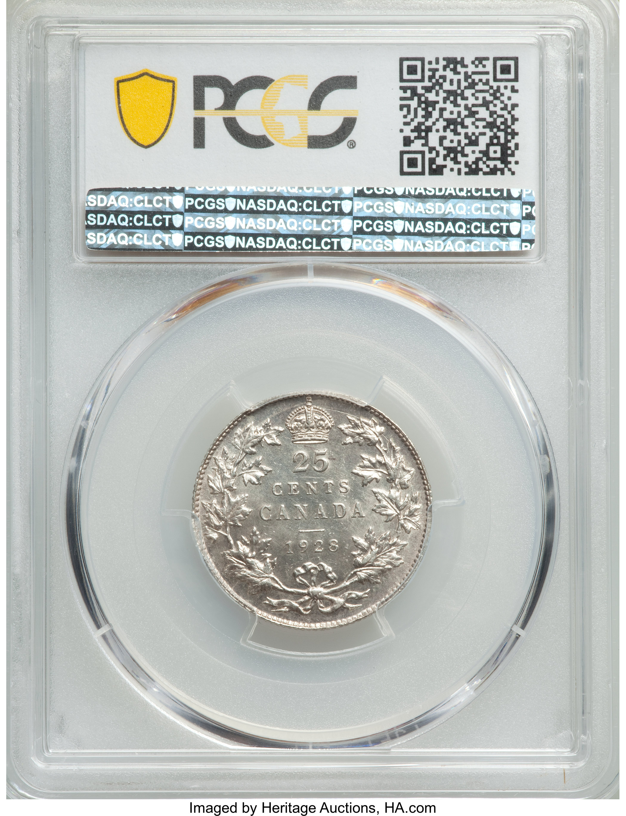 image for: George V 25 Cents 1928 MS64 PCGS