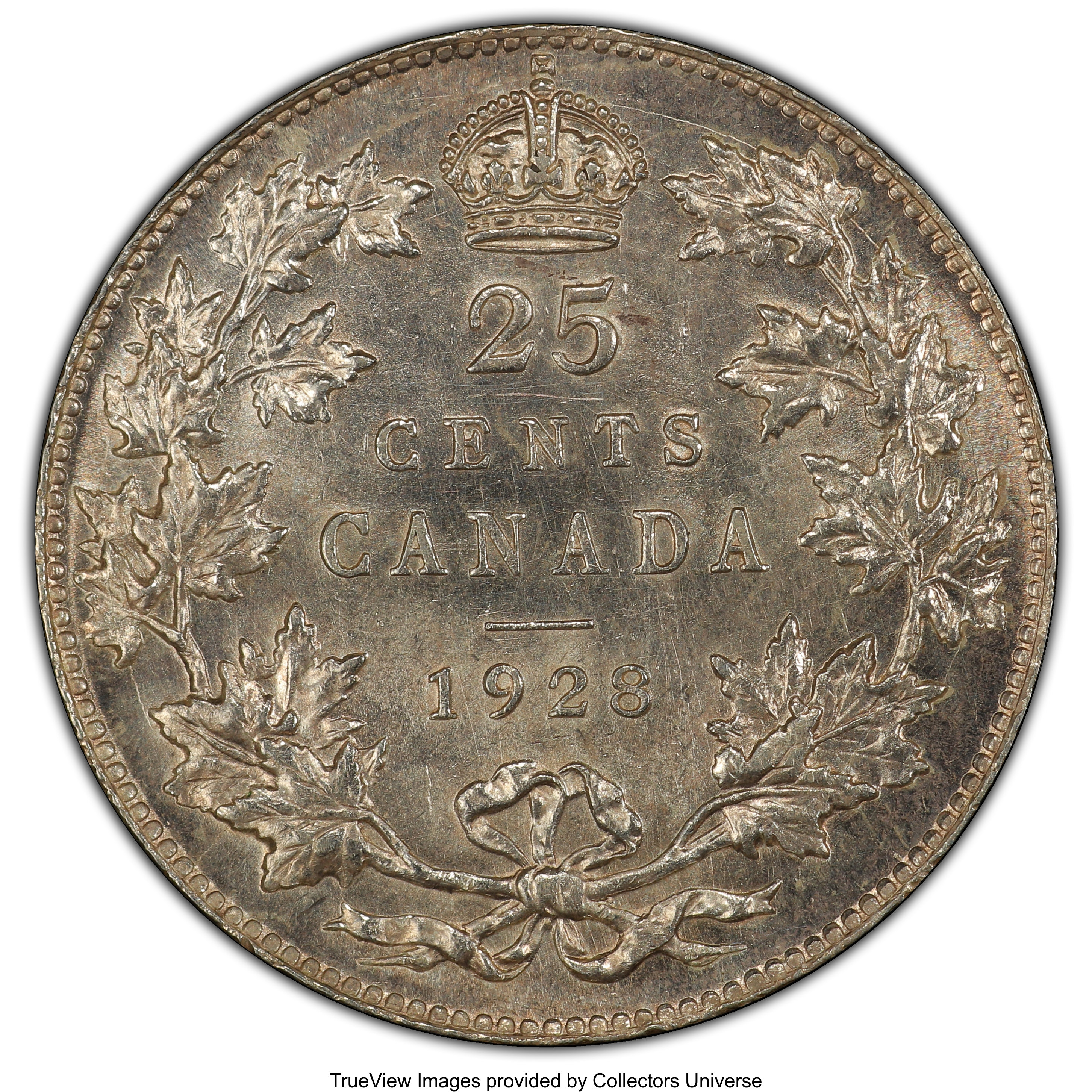 image for: George V 25 Cents 1928 MS64 PCGS