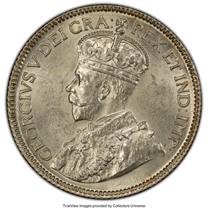 image for: George V 25 Cents 1935 MS64 PCGS