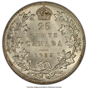 image for: George V 25 Cents 1935 MS64 PCGS