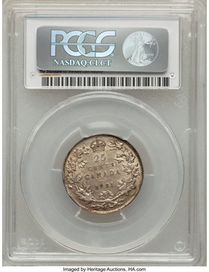 image for: George V 25 Cents 1921 AU53 PCGS
