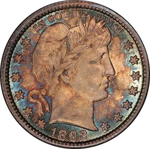 image for: 25C 1892 PCGS MS68 CAC