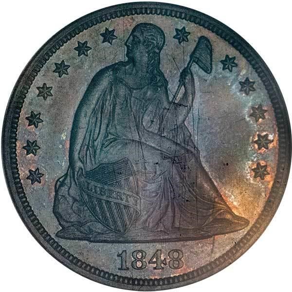 image for: $1 1848 PCGS PR62