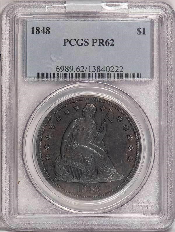 image for: $1 1848 PCGS PR62
