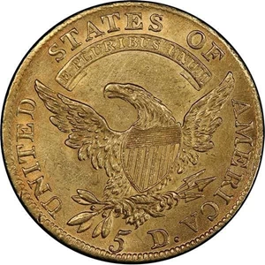 image for: $5 1810 SMALL DATE. LARGE 5. PCGS AU58 CAC