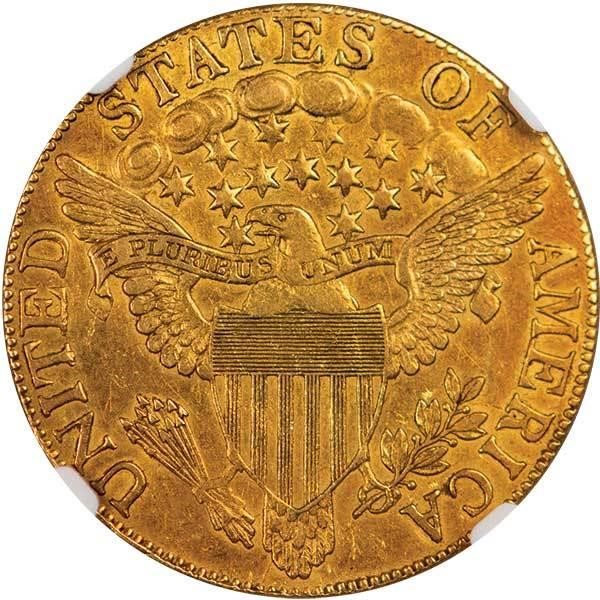 image for: $10 1803 LARGE STARS REVERSE. NGC AU55 CAC