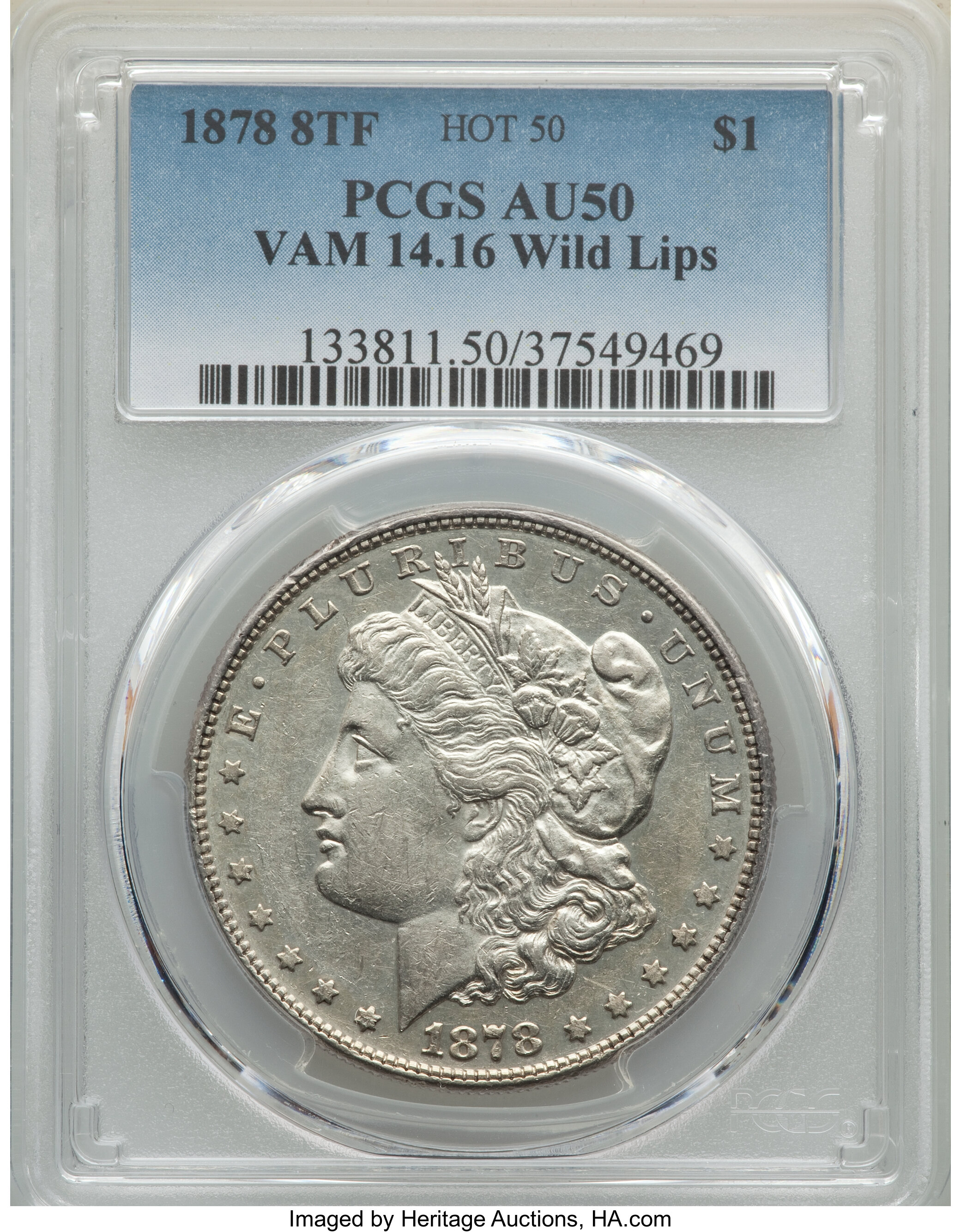 1878 8TF $1  Wild Lips, VAM-14.16 AU53 thumbnail 14