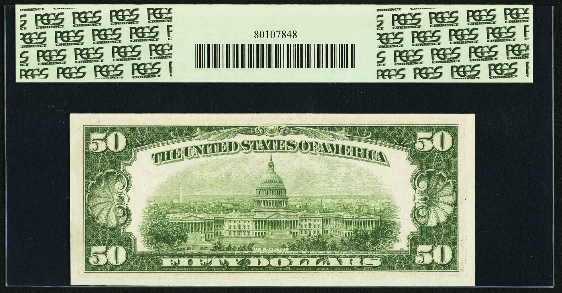 image for: Fr. 2107-L $50 1950 Mule Federal Reserve Note. PCGS Very Choice New 64PPQ....