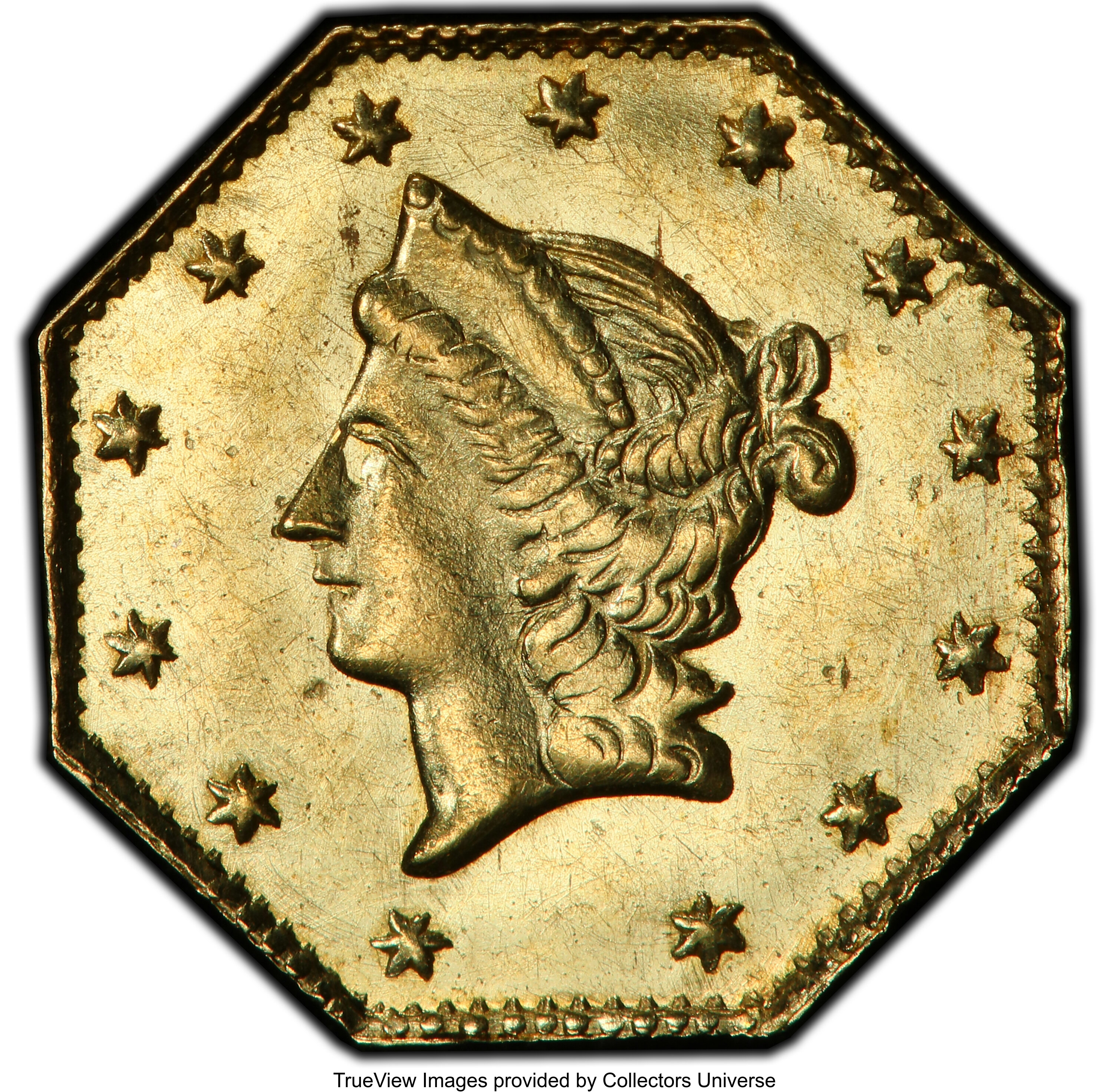 image for: 1854 50C Liberty Octagonal 50 Cents, BG-308, R.4, MS62 PCGS. PCGS Population: (39/23 and 0/0+). NGC Census: (13/5 and 0/0+)...