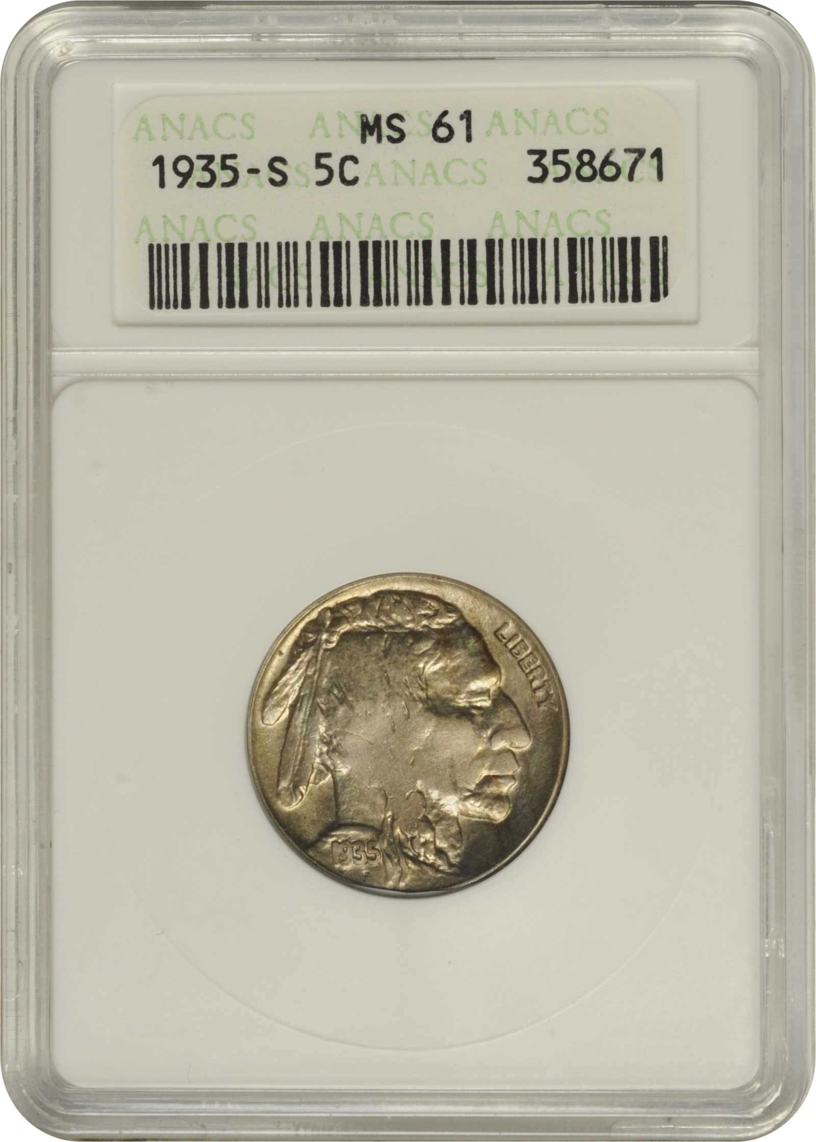 1935-S 5c G4 CAC thumbnail 13