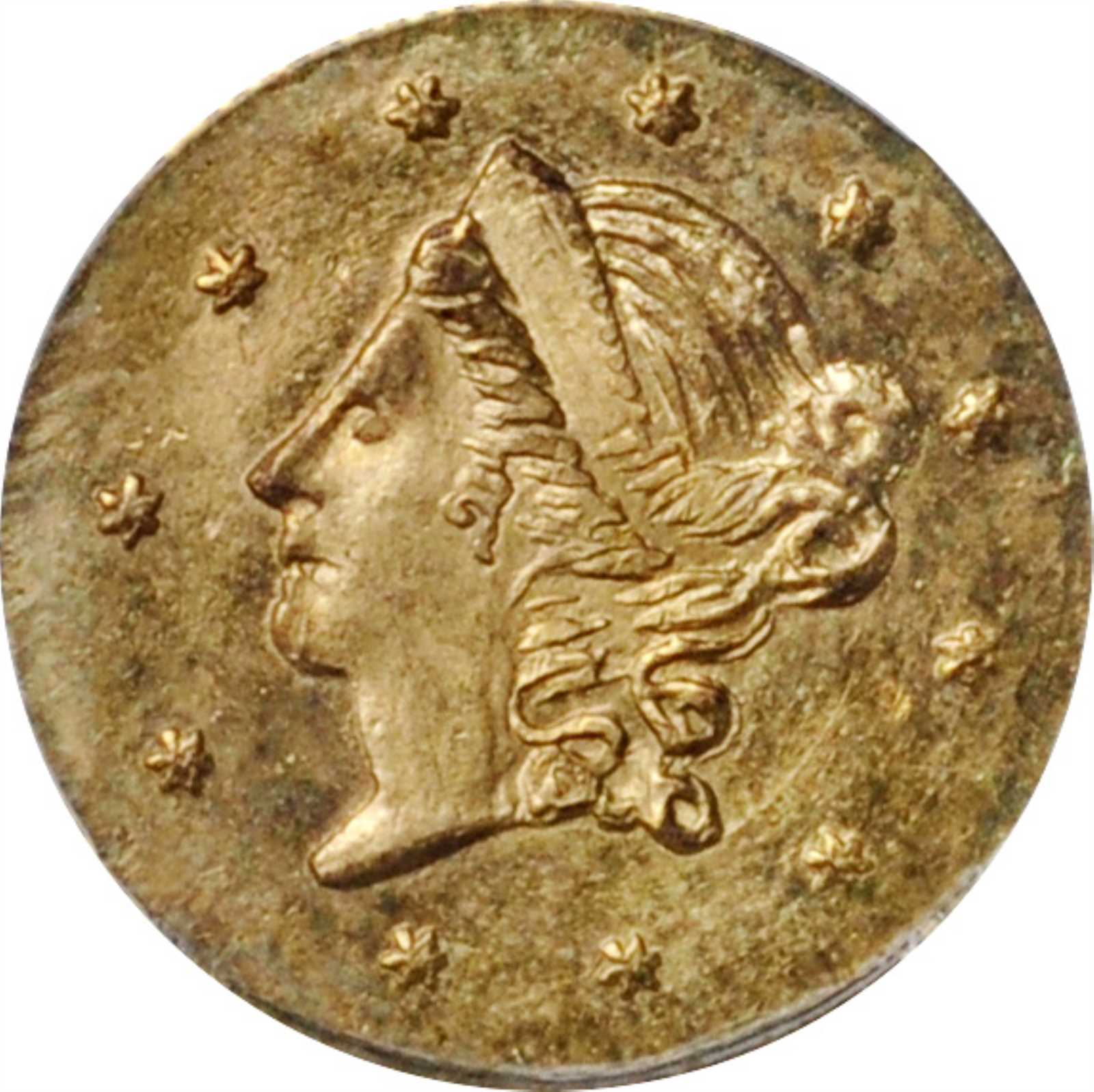 image for: 1859 Round 50 Cents. BG-1002. Rarity-4+. Liberty Head. MS-64 (PCGS).