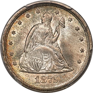 image for: 1875-S 20C MS67 PCGS. BF-3, R.5. ...