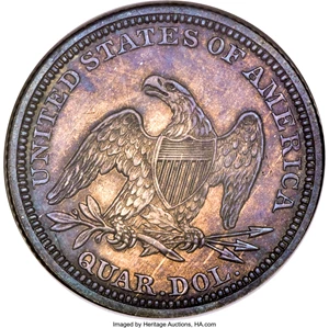 image for: 1849 25C PR64 NGC. CAC. Briggs 4-C....